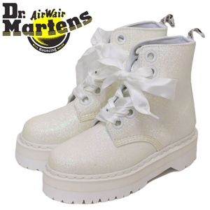 Dr. Martens MOLLY White Glitter Platform Boot